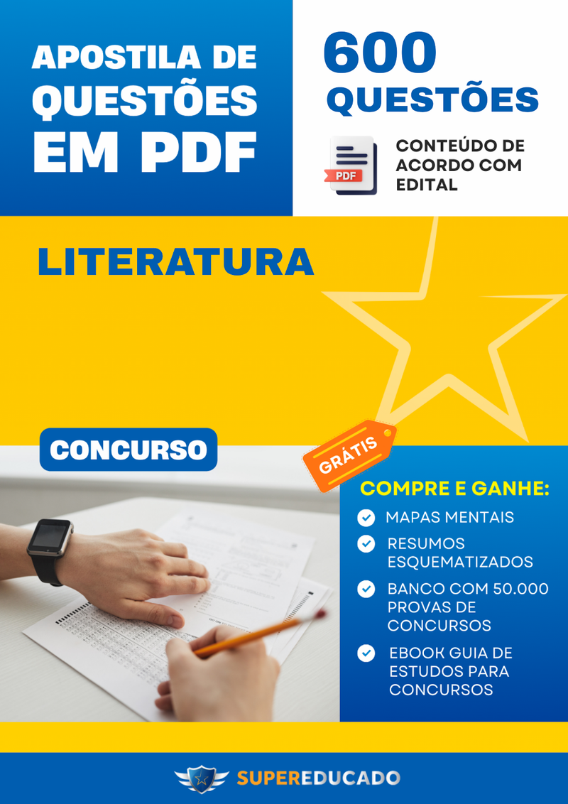 Apostila de Questões para Concurso de Literatura - 600 Questões