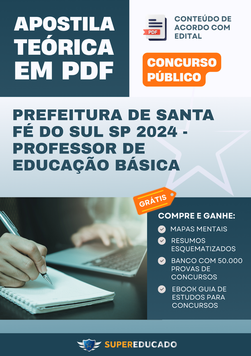 Apostila Teórica para Concurso da Prefeitura de Santa Fé do Sul SP 2024 - Professor de Educação Básica