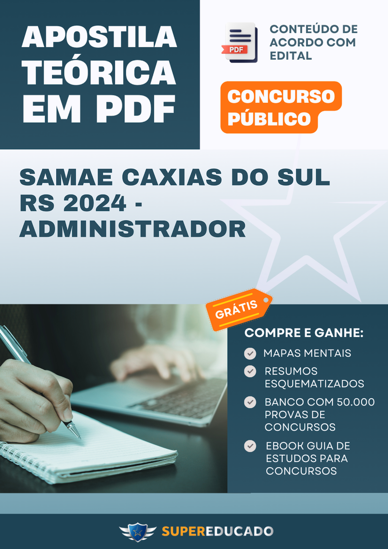 Apostila Teórica para Concurso SAMAE Caxias do Sul RS 2024 - Administrador