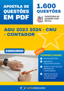 Apostila de Questões para Concurso AGU 2023 2024 - CNU - Contador - 1.600 Questões