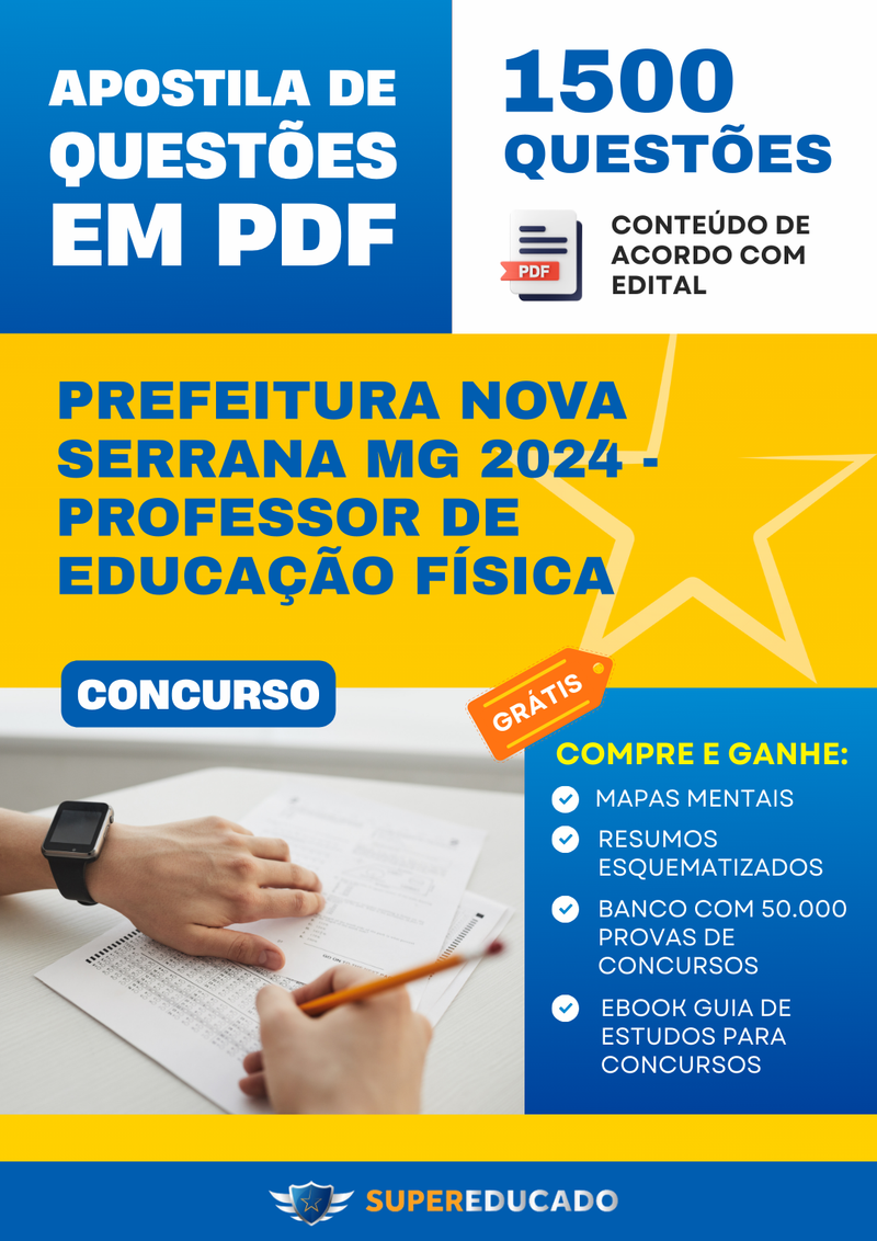 Apostila de Questões para Concurso da Prefeitura Botucatu SP 2024 - Enfermeiro - 1.500 Questões