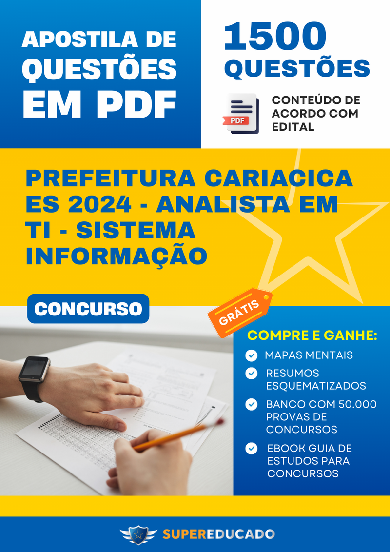 Apostila de Questões para Concurso ParanaPrevidência PR - Auditor - 1.500 Questões
