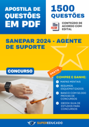 Apostila de Questões para Concurso SANEPAR 2024 - Agente de Suporte - 1.500 Questões
