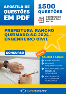 Apostila de Questões para Concurso da Prefeitura Rancho Queimado-SC 2024 - Engenheiro Civil - 1.500 Questões
