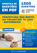 Apostila de Questões para Concurso da Prefeitura São Bento do Tocantins TO 2024 - Enfermeiro - 1.500 Questões