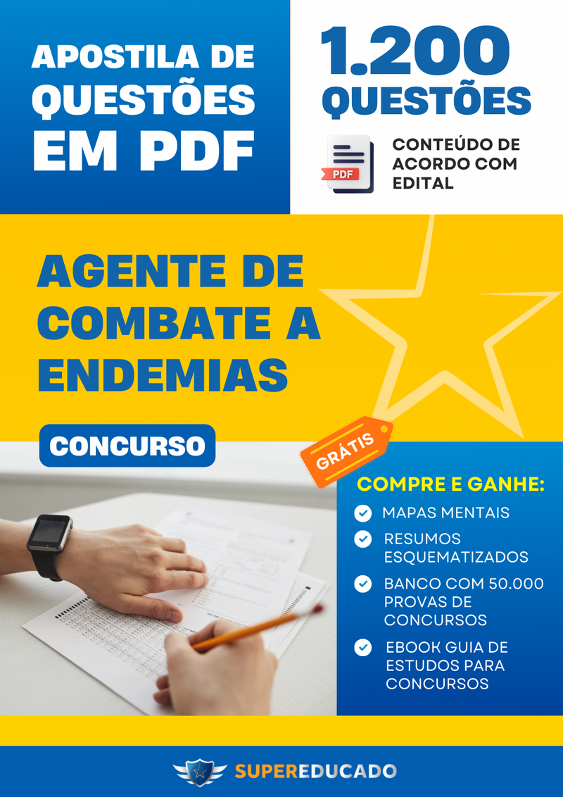 Apostila de Questões para Concurso de Agente de Combate a Endemias - Mais de 1.200 Questões