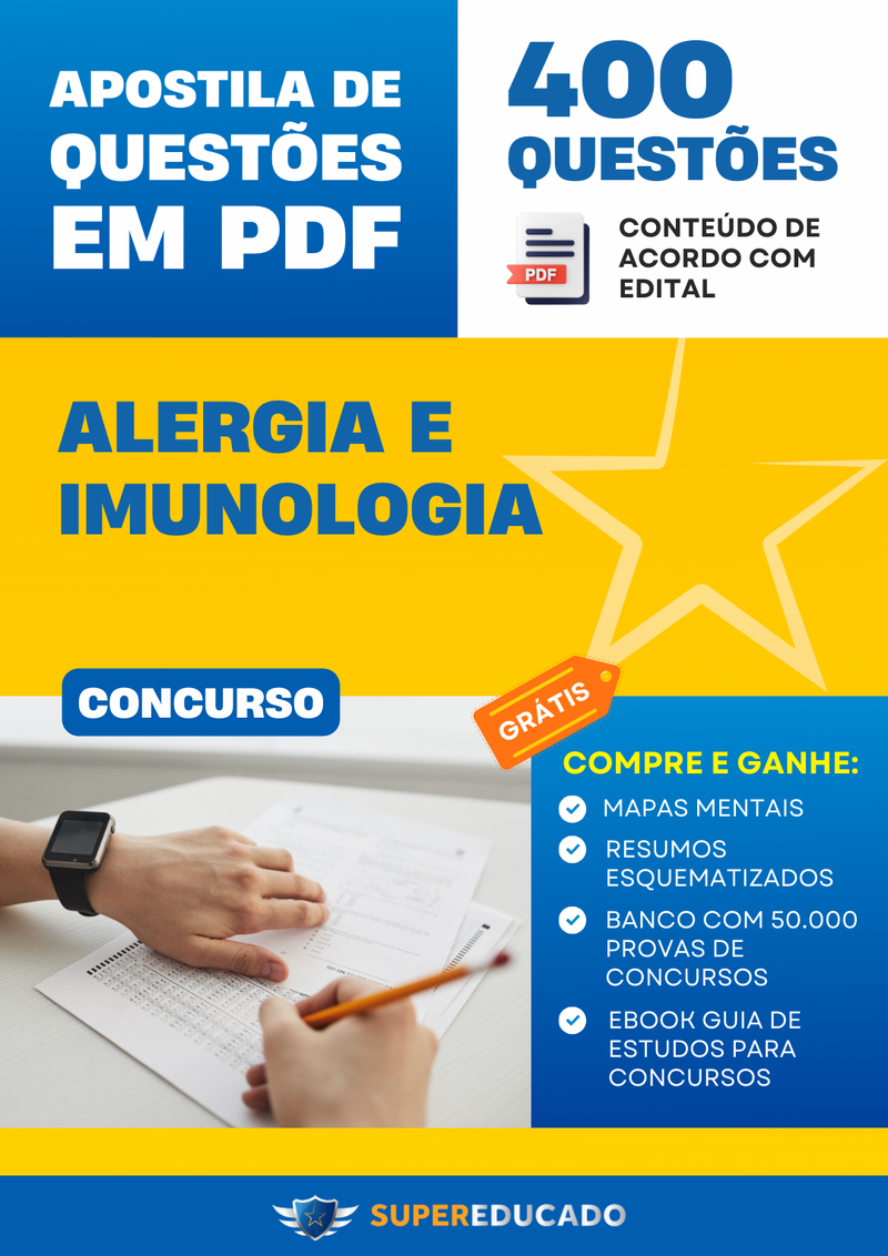 Apostila de Questões para Concurso de Alergia e Imunologia - 400 Questões