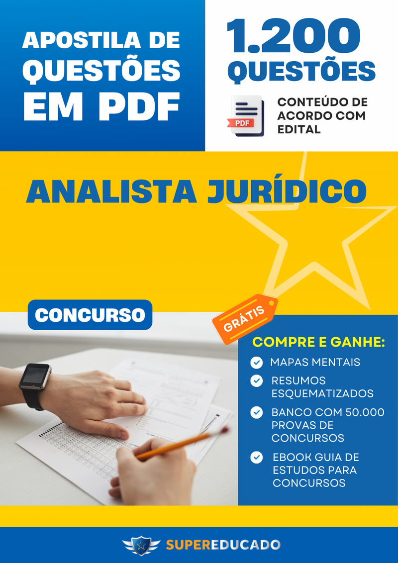 Apostila de Questões para Concurso de Analista Jurídico - Mais de 1.200 Questões