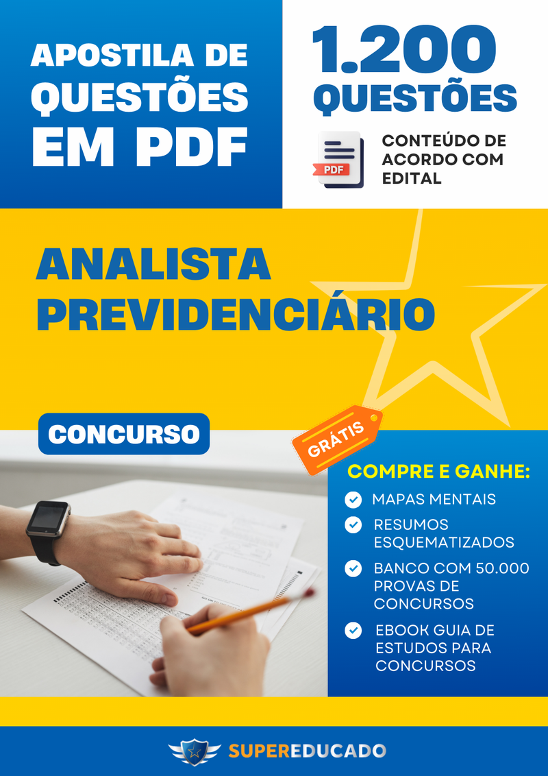 Apostila de Questões para Concurso de Analista Previdenciário - Mais de 1.200 Questões