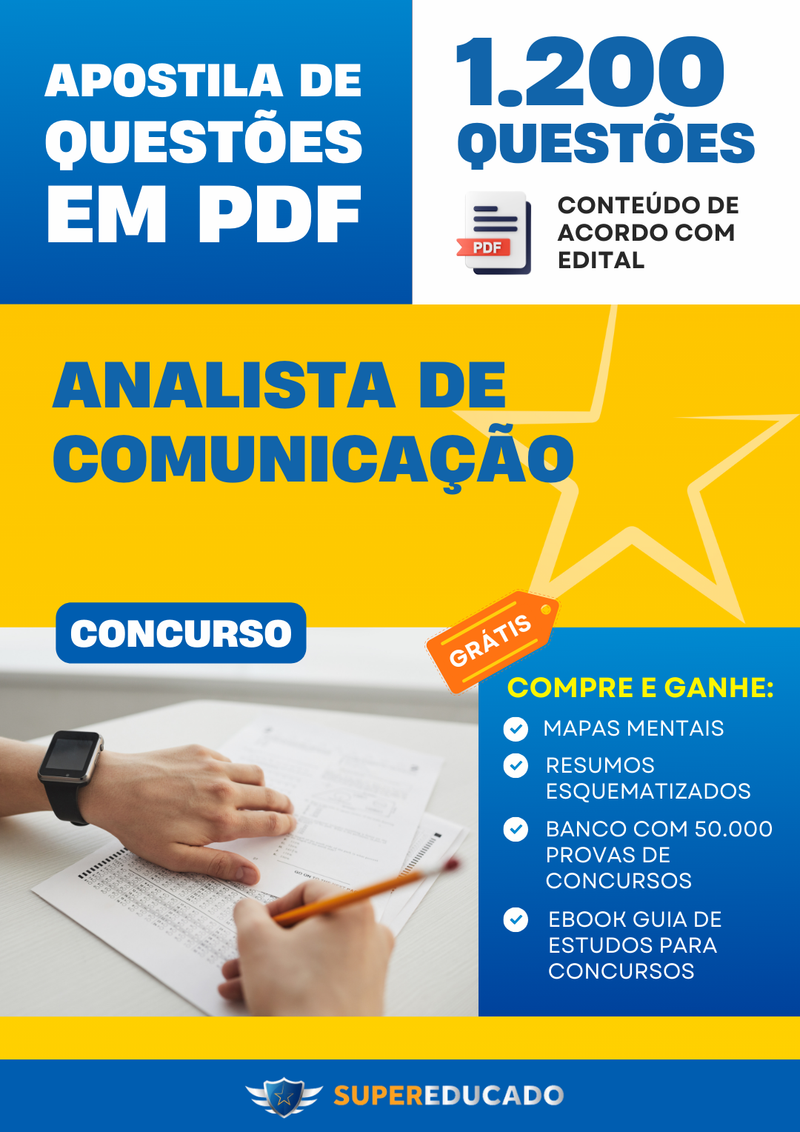 Apostila de Questões para Concurso de Analista de Comunicação - Mais de 1.200 Questões