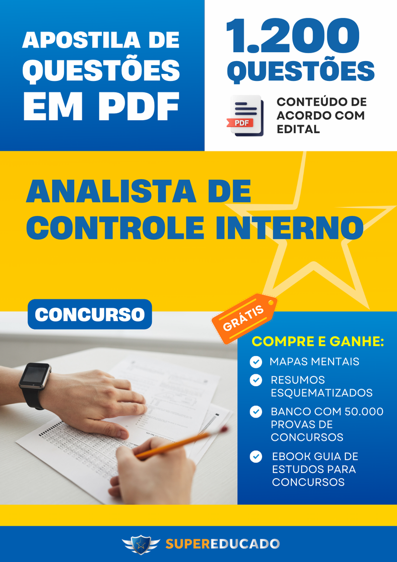 Apostila de Questões para Concurso de Analista de Controle Interno - Mais de 1.200 Questões