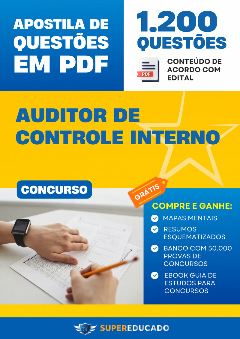 Apostila de Questões para Concurso de Auditor de Controle Interno - Mais de 1.200 Questões.