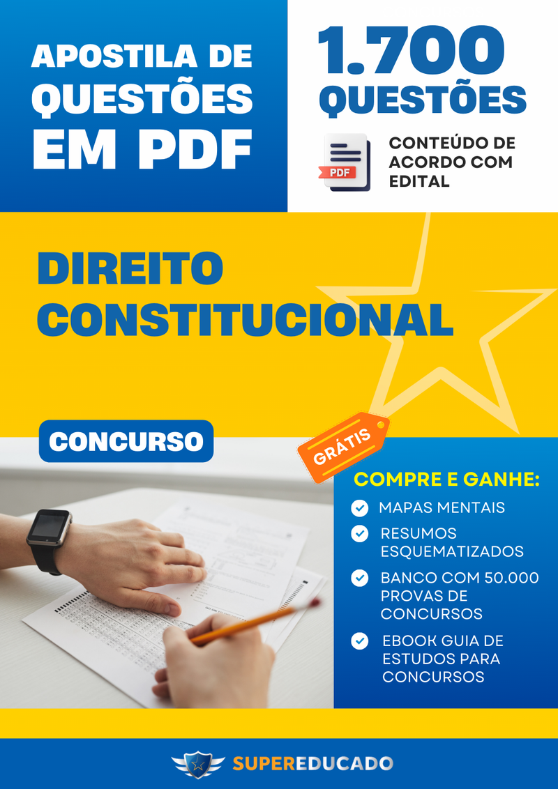 Apostila de Questões para Concurso de Direito Constitucional - 1.700 Questões.
